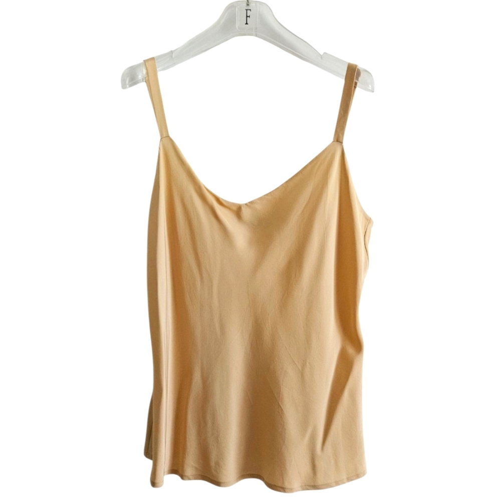 DANA Buchman L 14 100% Silk Elegant Tan Cream Tank Top Large